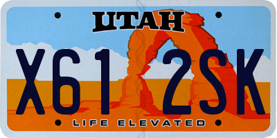 UT license plate X612SK
