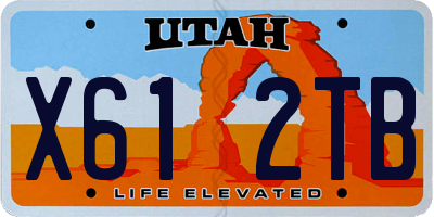 UT license plate X612TB