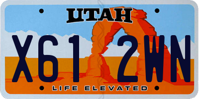 UT license plate X612WN