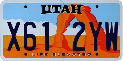 UT license plate X612YW