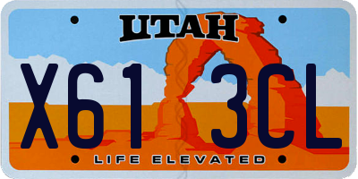 UT license plate X613CL