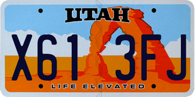 UT license plate X613FJ