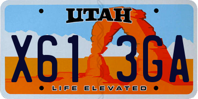UT license plate X613GA