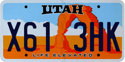UT license plate X613HK