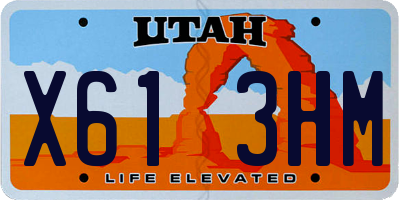 UT license plate X613HM
