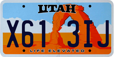 UT license plate X613IJ