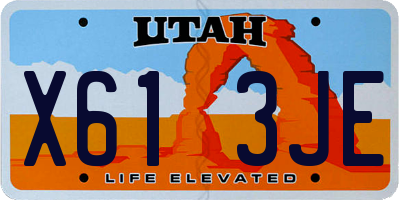 UT license plate X613JE