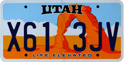 UT license plate X613JV