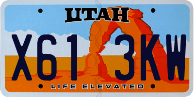 UT license plate X613KW
