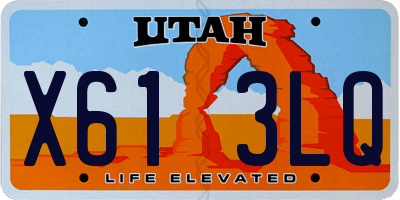 UT license plate X613LQ