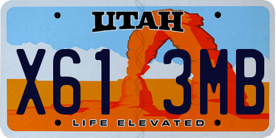 UT license plate X613MB