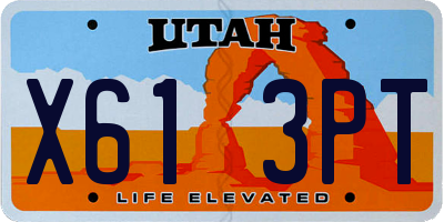 UT license plate X613PT