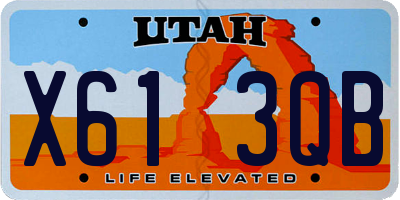 UT license plate X613QB