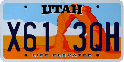 UT license plate X613QH