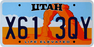 UT license plate X613QY