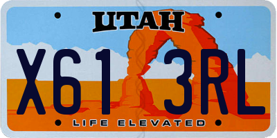 UT license plate X613RL