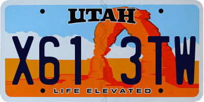 UT license plate X613TW