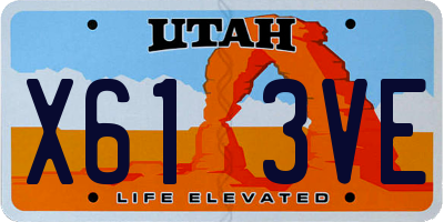 UT license plate X613VE