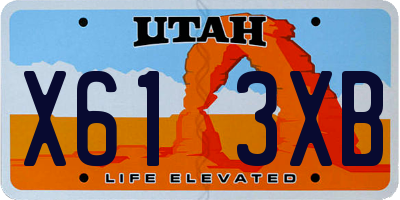 UT license plate X613XB
