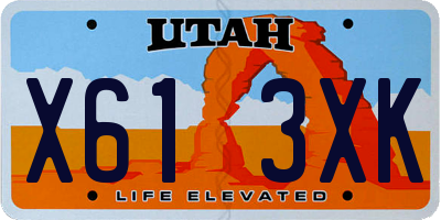 UT license plate X613XK