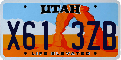 UT license plate X613ZB