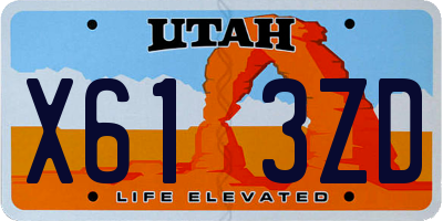 UT license plate X613ZD