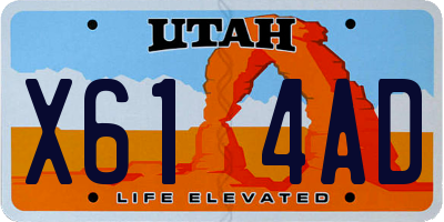 UT license plate X614AD