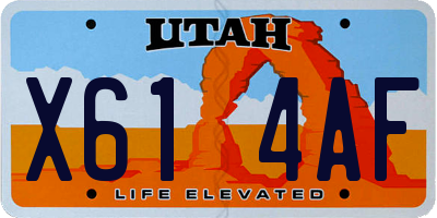 UT license plate X614AF