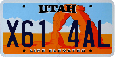 UT license plate X614AL