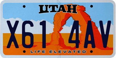 UT license plate X614AV