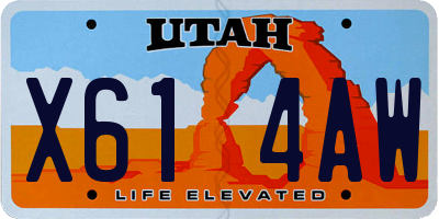 UT license plate X614AW