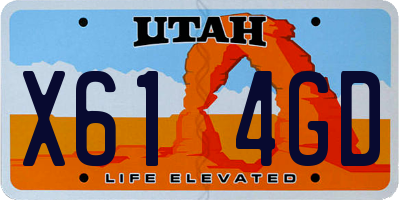 UT license plate X614GD
