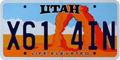 UT license plate X614IN