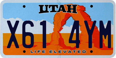 UT license plate X614YM