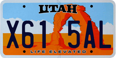 UT license plate X615AL