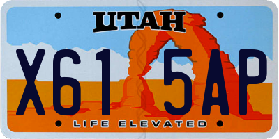 UT license plate X615AP