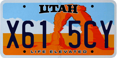 UT license plate X615CY