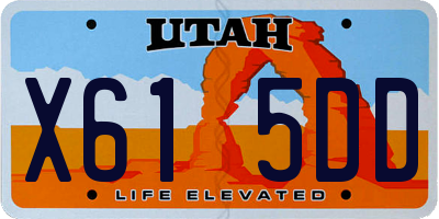UT license plate X615DD