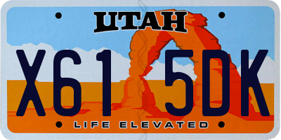 UT license plate X615DK