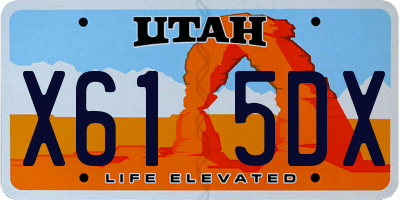 UT license plate X615DX
