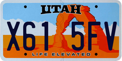 UT license plate X615FV