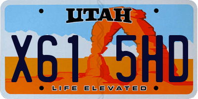 UT license plate X615HD