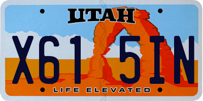 UT license plate X615IN