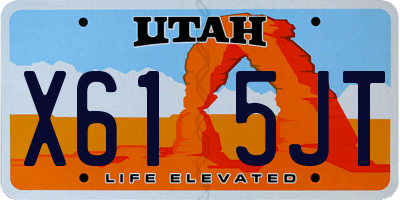 UT license plate X615JT