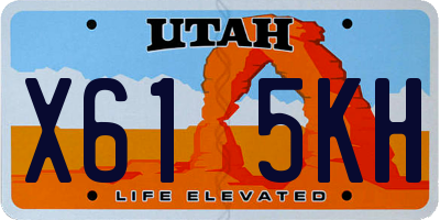 UT license plate X615KH
