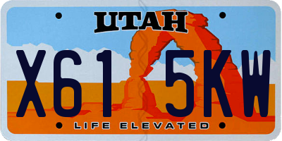 UT license plate X615KW