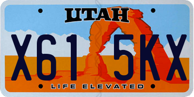 UT license plate X615KX