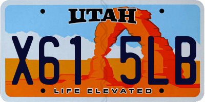 UT license plate X615LB