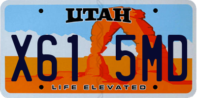 UT license plate X615MD