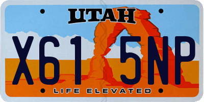 UT license plate X615NP